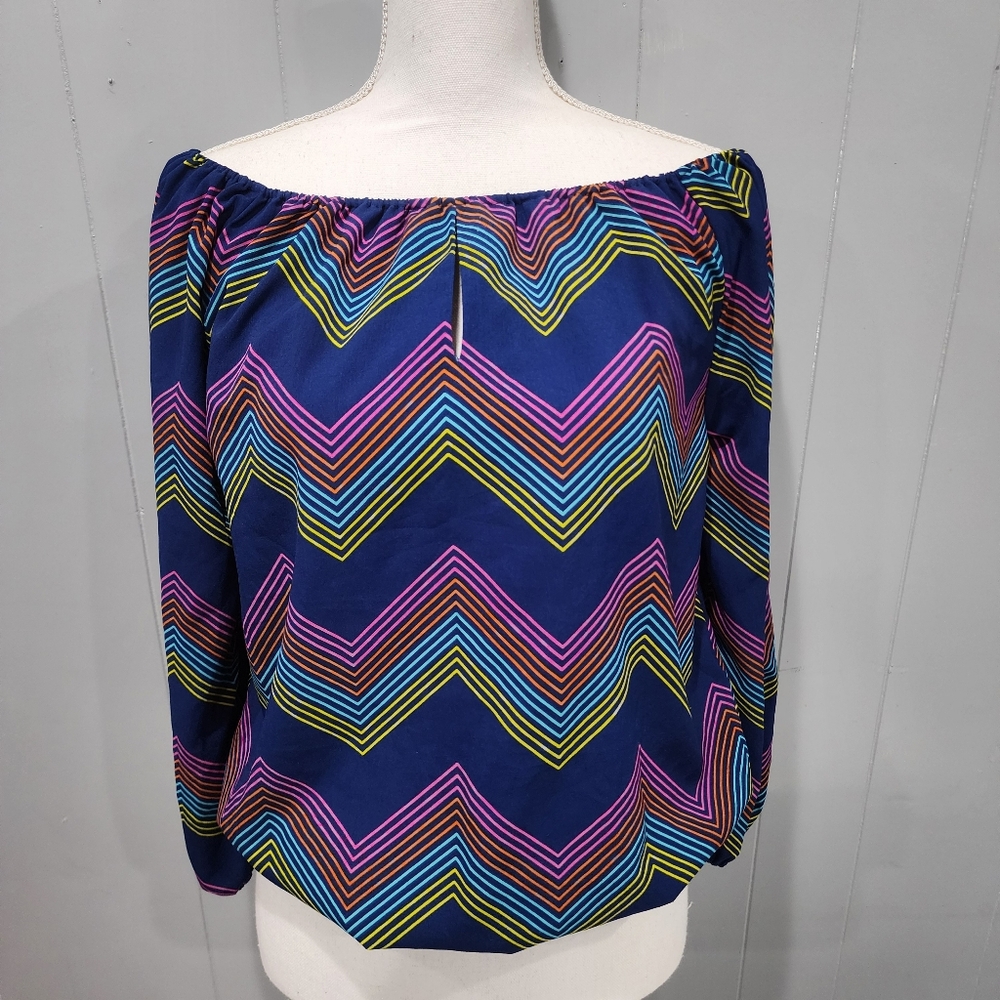Macbeth Collection rainbow top navy, Size XSmall